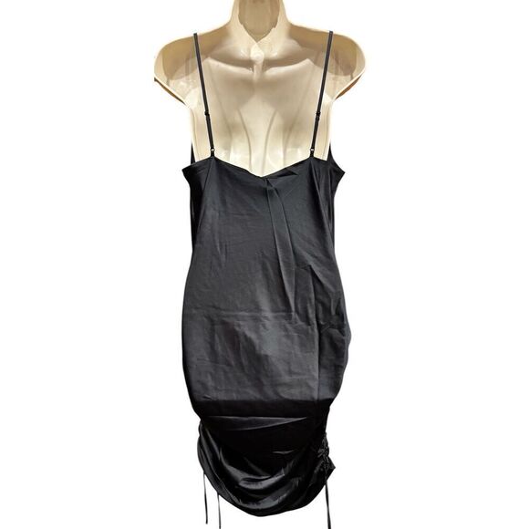 Night Night by Jonathan Simkhai Anya Ruched Slip Dress in Black NWT Size Large - Picture 4 of 6